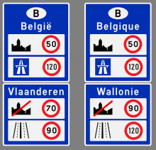 Maximale snelheid Belgie